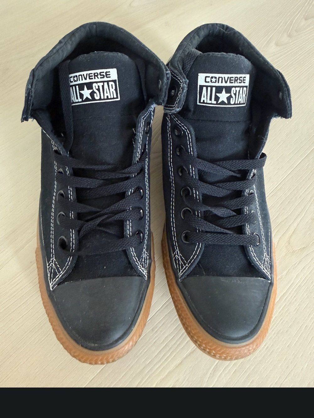 Converse Black Canvas Men's Low Top Sneakers with Gum Sole